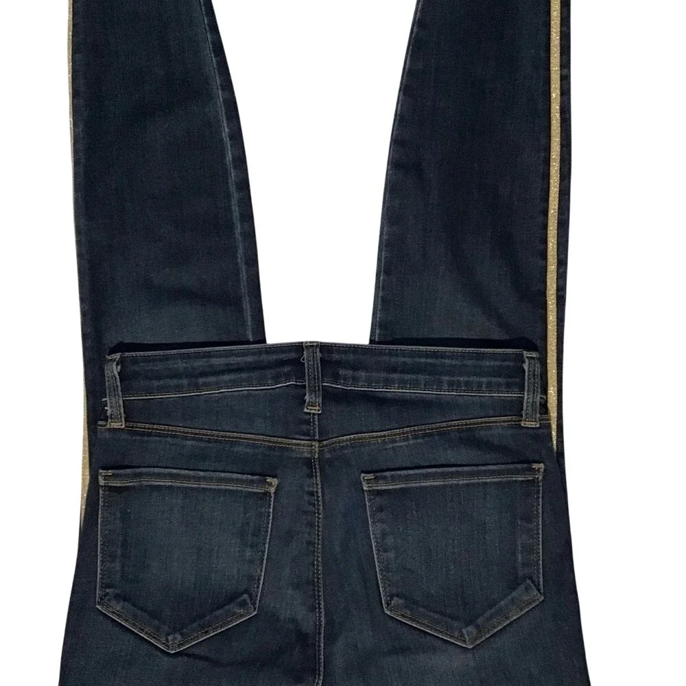 Women's L'agence High Rise Skinny Jeans‎ With Gold Stripe, Size 26 Inseam 25